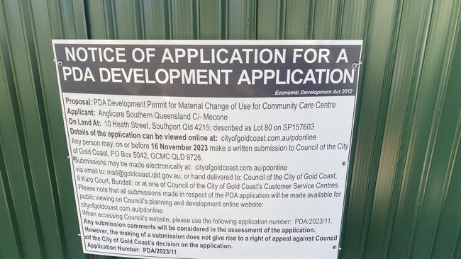 Residents only became aware of the development application after a sign was erected at the site. Picture: Thomas Siddle