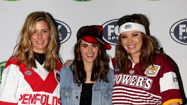 Lara Pitt, Hannah Hollis and Yvonne Sampson at the Fox League Retro Round launch.