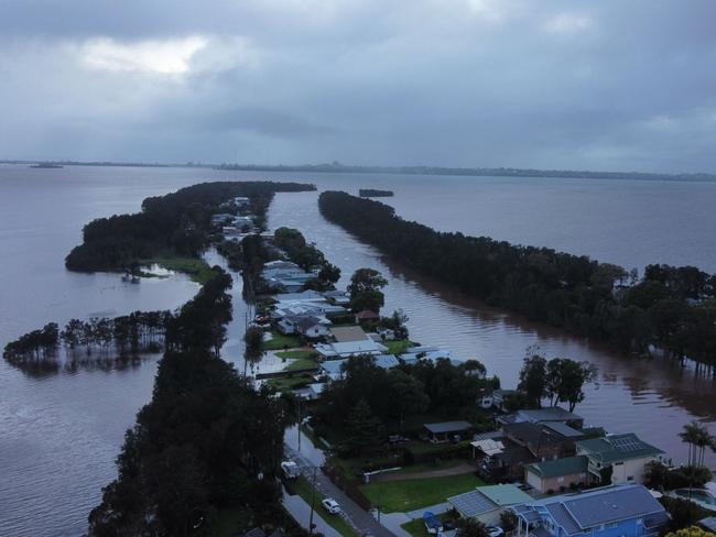 Drone image of Chittaway Point on Friday morning. Picture: Marcus Donsworth