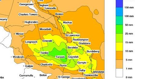 DOWNPOUR: Saturday's forecast has predicted between 50-100mm rain for some areas.