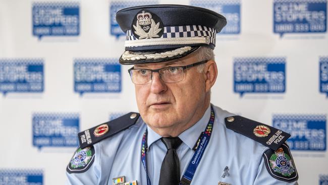 Assistant Commissioner Mike Condon speaking at a press confrence in Toowoomba. Picture: Nev Madsen.