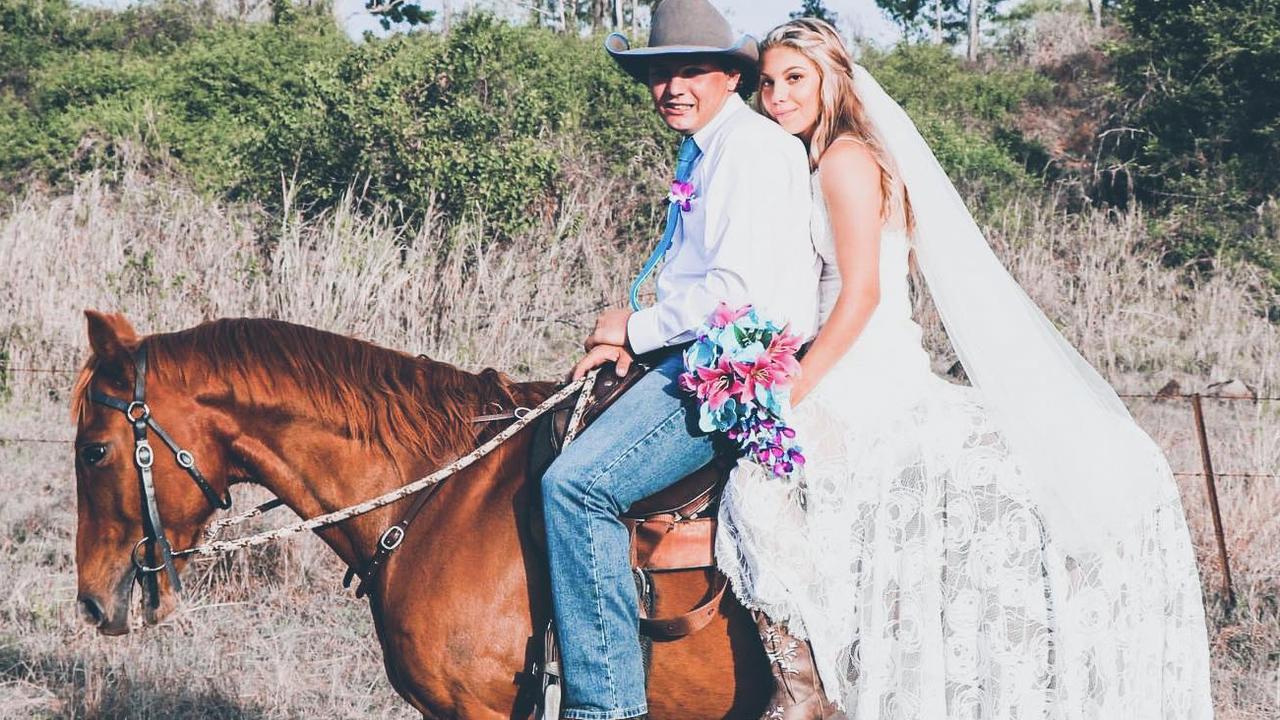 Maree and Rhiley Kuhrt on their wedding day.