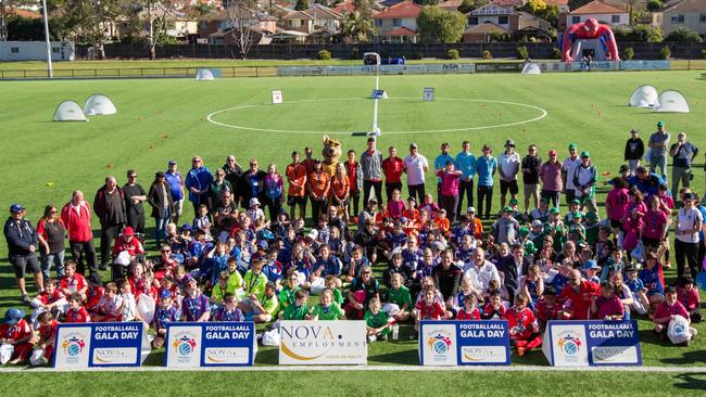 Football4All Gala Day participants and officials. Photo: Gavin Leung. Football NSW