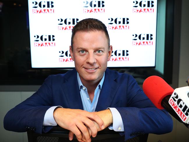 2GB radio drive presenter, Ben Fordham in the Macquarie Media radio studios in Sydney. Picture: John Feder