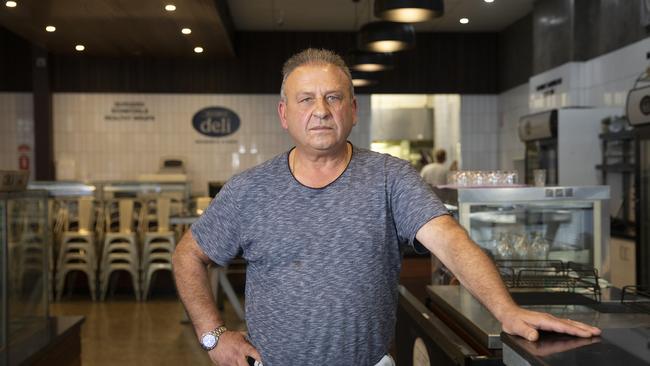 Peter owns the William Street Deli, Brasserie &amp; Cafe, which he is closing down today. Picture: Sarah Matray