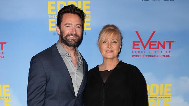 Low profile: Hugh Jackman and Deborah Lee Furness. Picture: Richard Dobson