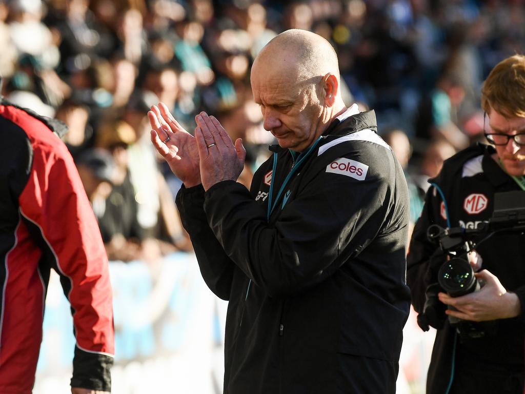 Ken Hinkley is also confused when it comes to tackling. Picture: Getty Images