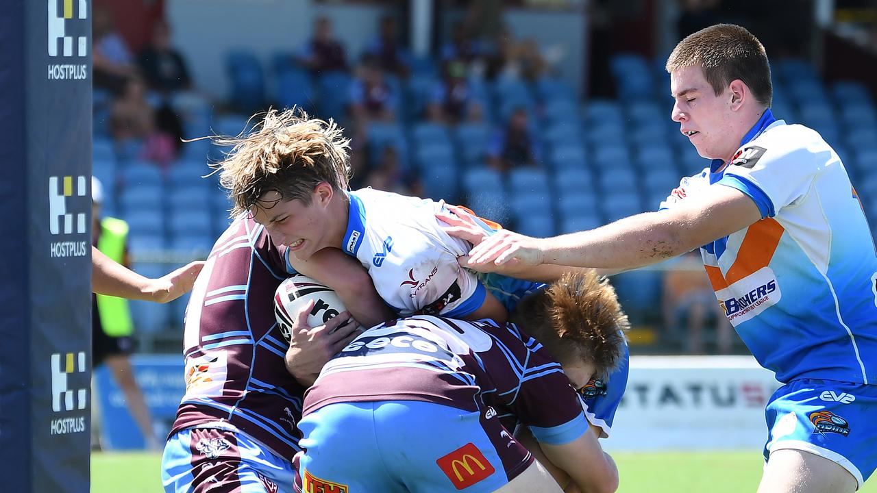 Lachlan Magill of the Pride U16Ã¢â&#130;¬â&#132;¢s in action during the Cyril Connell Challenge between the Northern Pride and the CQ Capras at Barlow Park on Saturday. Picture Emily Barker.