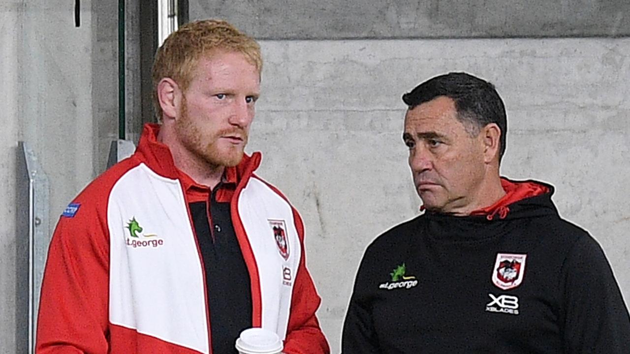 James Graham, left, will depart the Dragons at the end of the season. Picture: AAP Image/Dan Himbrechts