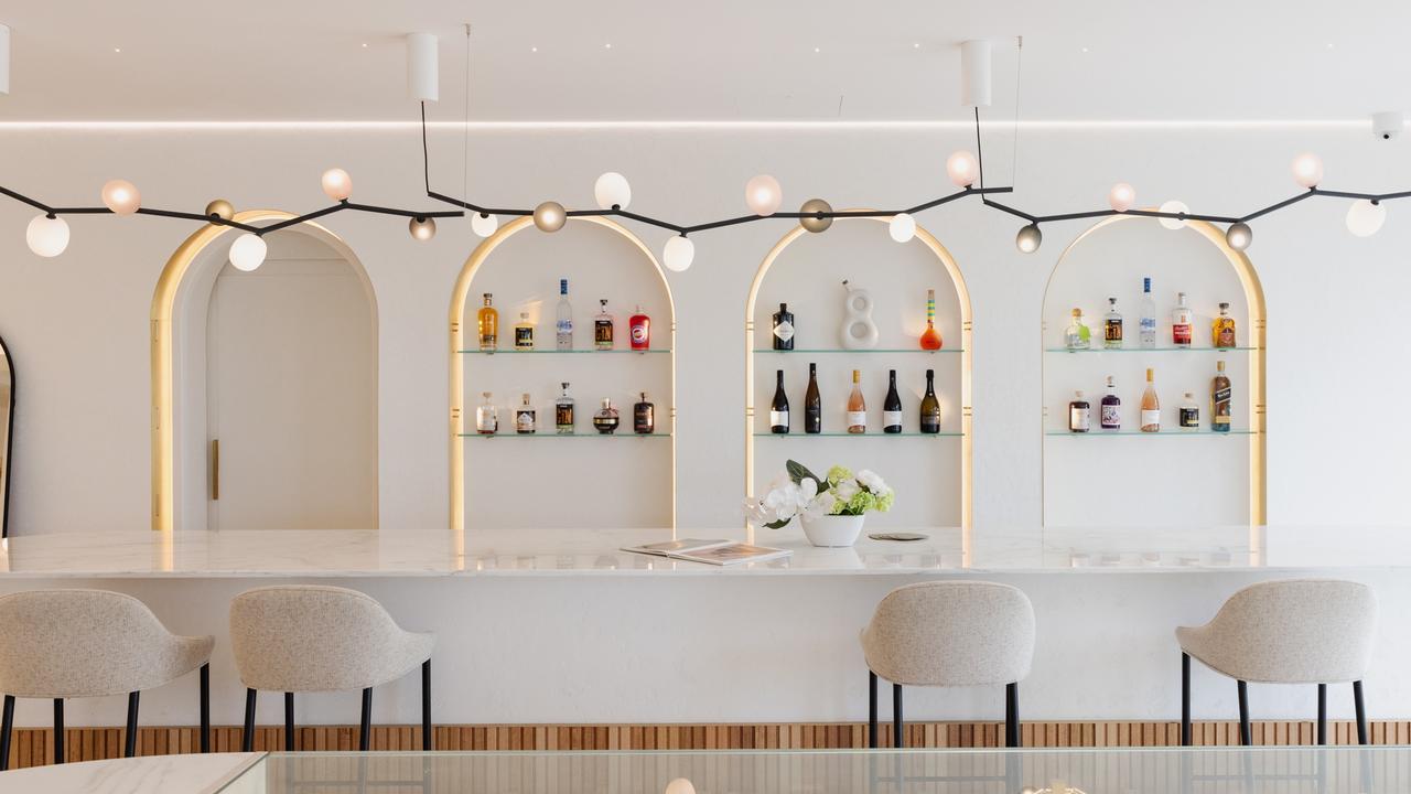 A bar is one of the showroom’s features. Picture: Chandler Feddern/Cashmere Flipflops