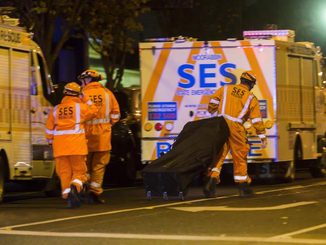 State Emergency Services outside the apartment complex. Picture: Valeriu Campan