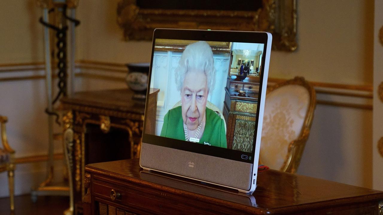 The Queen during a virtual meeting on March 1. Picture: Victoria Jones-WPA Pool/Getty Images