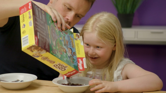 While some people only manage to eat a piece of fruit each morning, research from Kellogg’s has revealed a whopping 87 per cent of families still find time to sit down to breakfast together. Picture: Supplied