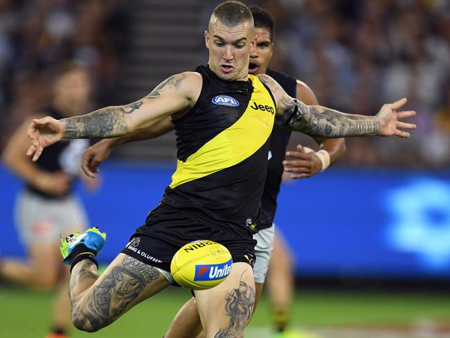 Dustin Martin was up to his usual tricks against Carlton. Picture: AAP Images