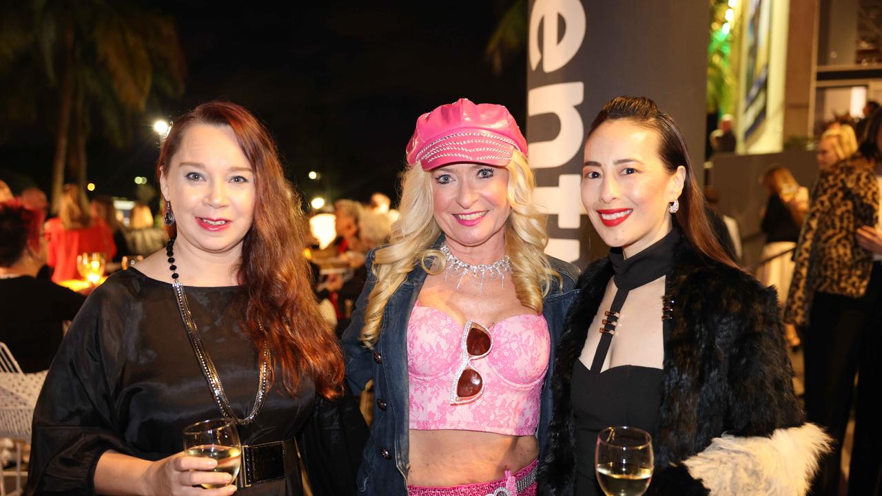 Marie Hillard, Jennifer Vines and Michelle Espinosa at Elvis A Musical Revolution Launch at HOTA for Gold Coast at Large. Picture, Portia Large.