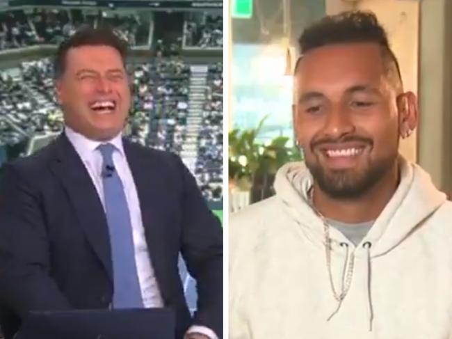 Karl Stefanovic and Nick Kyrgios on Channel Nine's Today.