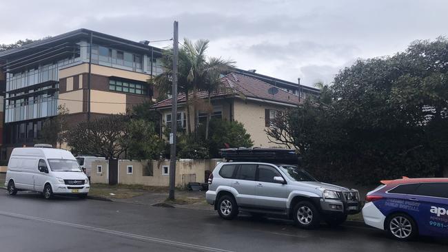 The two houses (right) to be demolished by Stella Maris College at Manly to build eight demountable classrooms in Eurobin Ave. Picture: Manly Daily