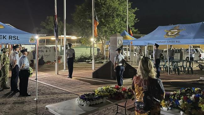 The Tennant Creek Anzac Day ceremony on April 25, 2024.