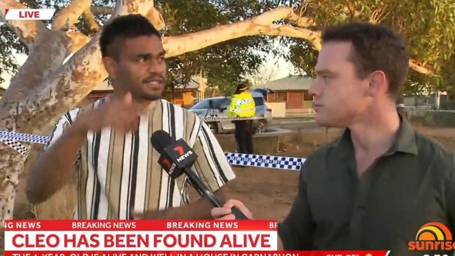 A neighbour of the arrested man talks to Sunrise. Picture: Channel Seven