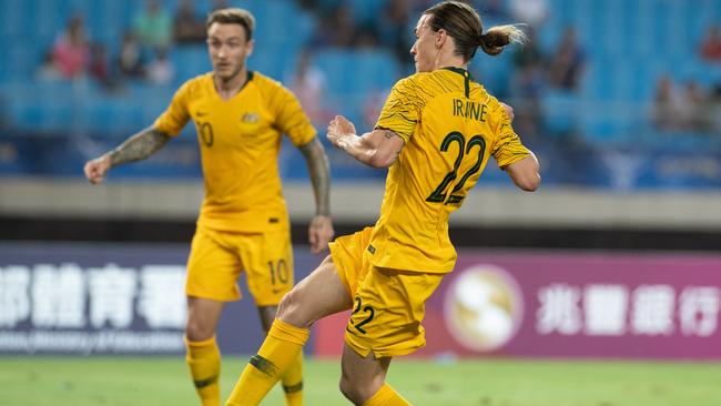 Jackson Irvine scored twice in an impressive display.