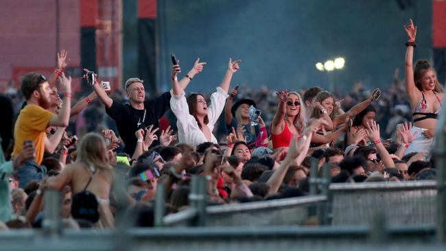 The crowd at one of the stages at Listen Out Music Festival in Centennial Park, Sydney Picture: News Corp
