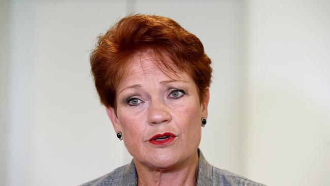 Pauline Hanson at Parliament House in Canberra. Picture: Kym Smith