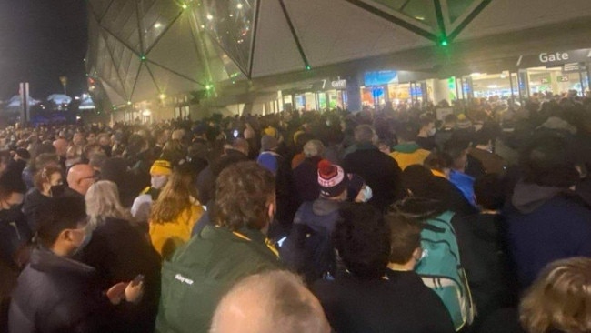 Fans were packed in outside Gate 7 as they lined up to see the Wallabies vs. France game.