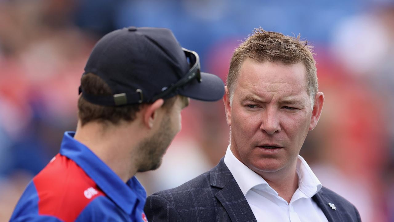 Knights coach Adam O'Brien is also dealing with over $4 million worth of talent sitting on the sidelines. Picture: Getty Images.