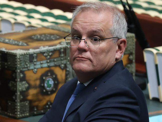 CANBERRA, AUSTRALIA NewsWire Photos FEBRUARY 14, 2022:Prime Minister Scott Morrison during Question Time in the House of Representatives in Parliament House Canberra.Picture: NCA NewsWire / Gary RamagePicture: NCA NewsWire / Gary Ramage