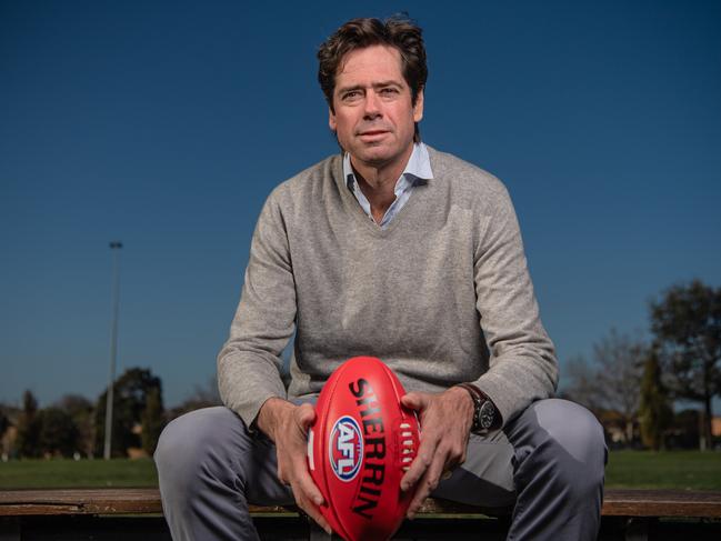 Changing face of sport ... Gil McLachlan told Danielle he wants to help her make a difference around issues of diversity. Picture: Jason Edwards