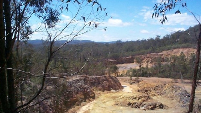 Open pits at White Rock Minerals' Mt Carrington site, near Drake.