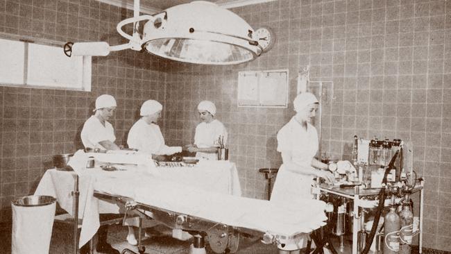 Nurses in the Canterbury Hospital operating theatre in the 1930s. Picture: Sydney Local Health District