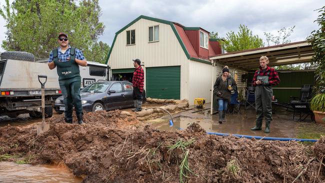 Flooding around the Macalister River flowing out of Lake Glenmaggie. Picture: Jason Edwards