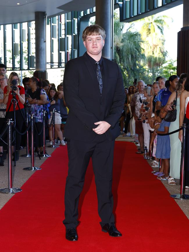 Harrison Gane arrives at the Trinity Bay High School formal evening, held at the Cairns Convention Centre. Picture: Brendan Radke