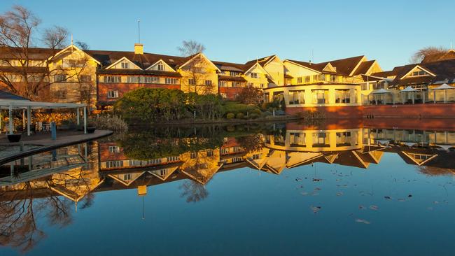 The pond at Fairmont Blue Mountains Resort, where guests can relax and enjoy fresh air.  Picture: Supplied