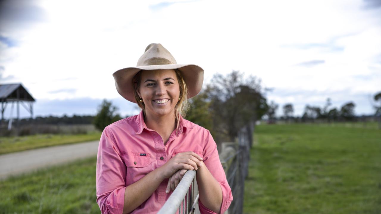 Fourth-generation cattle and sheep farmer Claire Templeton, 25, recently returned to her family’s farm at Nar Nar Goon in West Gippsland. Picture: Dannika Bonser