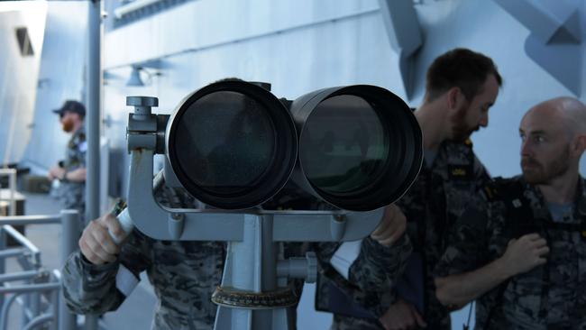 Operation Kakadu onboard the HMAS Perth. Picture: (A)manda Parkinson