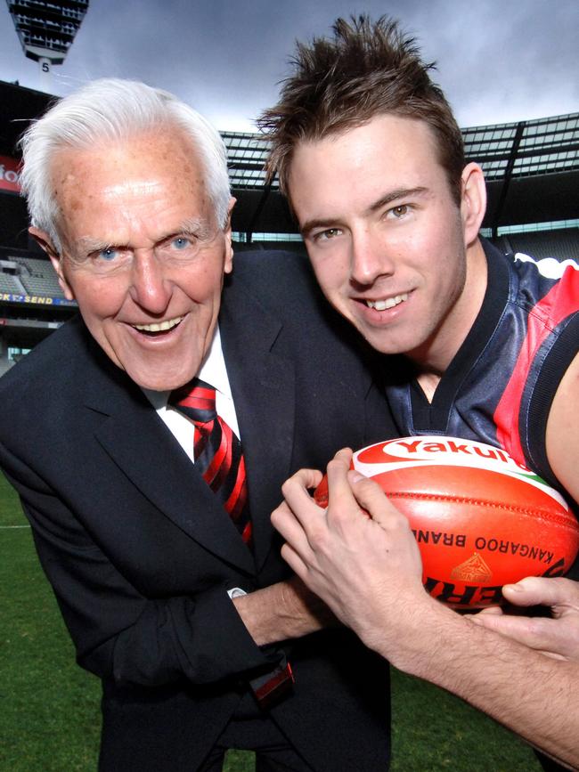 Jones with former Don Kepler Bradley at the MCG.