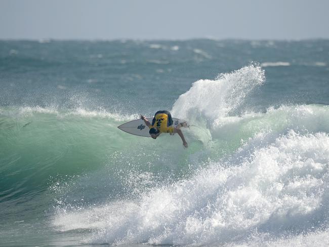 Finn McLaren competing in the 2024 Australian Boardriders Battle Grand Final at Burleigh Heads. Picture: Surfing Australia.