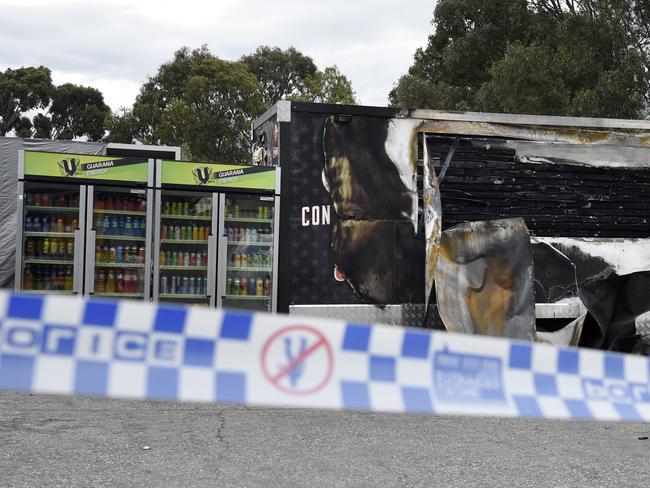 A tobacco shop on Bridgewater Rd Craigieburn that was destroyed in an overnight arson. Picture: Andrew Henshaw