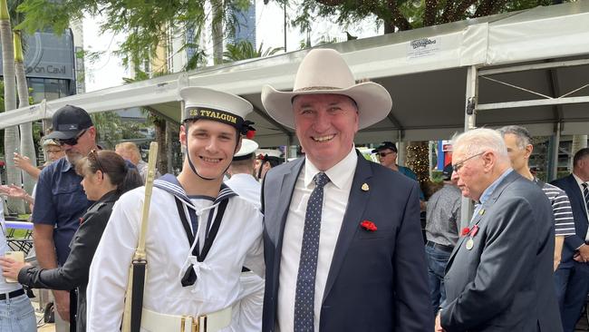 Former deputy PM Barnaby Joyce at an Anzac Day event on the Gold Coast. Picture: Instagram