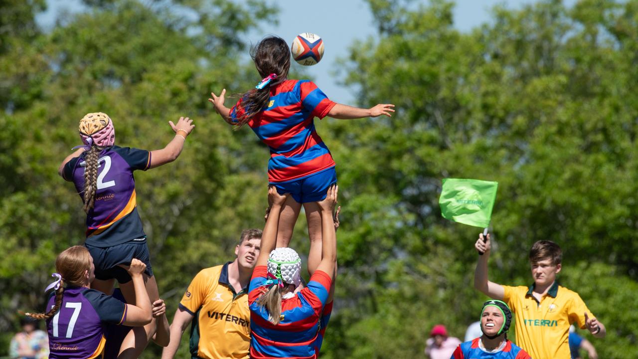 Selena Worsley Cup Game 2. Downlands first VII vs Glennie 18S. 2024 O'Callaghan Cup day at Downlands College. Photo by Nev Madsen