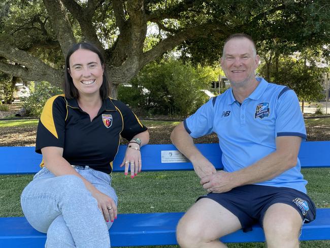 Goodwood Saints football president Jordan Dodd and cricket president Warwick Potts. Picture: Daniel Renfrey