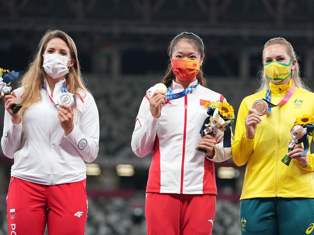 She joined Australia’s Kelsey-Lee Barber on the podium.