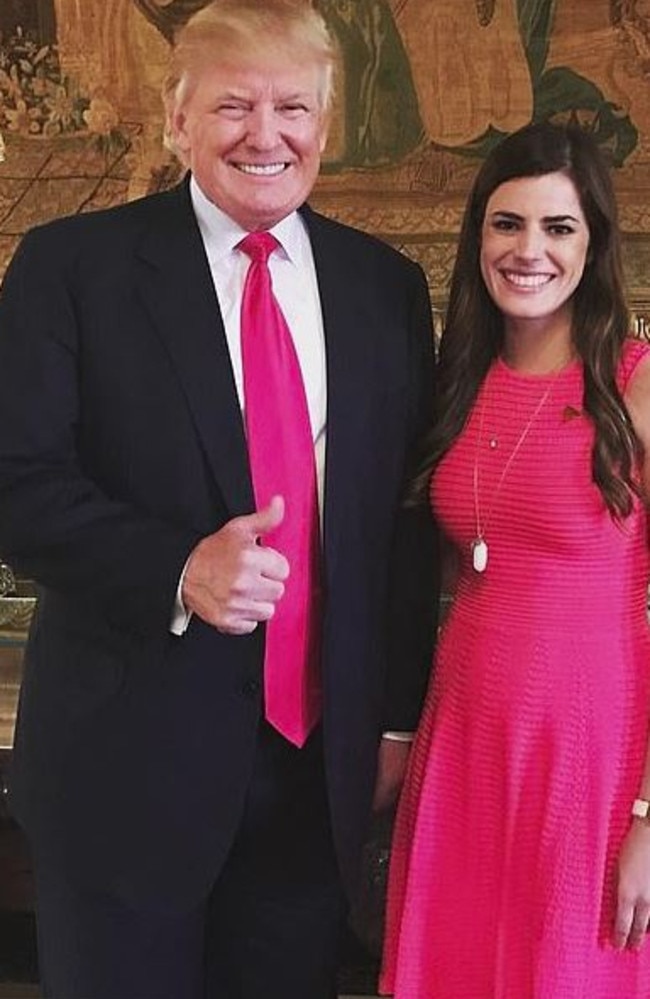 Madeleine Westerhout and Donald Trump before she was sacked. Picture: Twitter