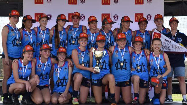 Mountain Creek Sharks won the Under 13 Girls Div 2 grand final for SEQJ Sunshine Coast. Picture: Supplied