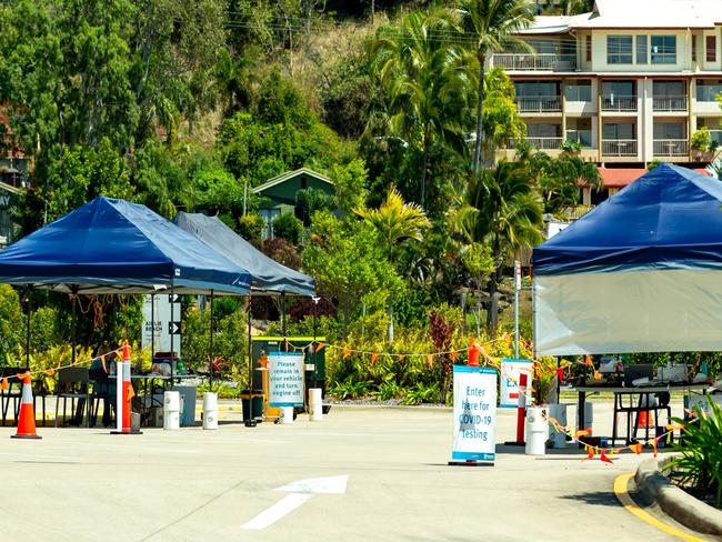 Pop-up virus testing clinic set up in Airlie Beach. Picture: Daryl Wright