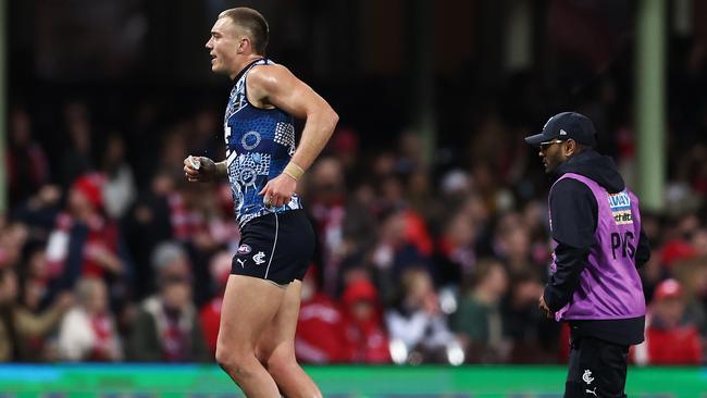 Cripps was in pain late in the final quarter too. Picture: Matt King/AFL Photos