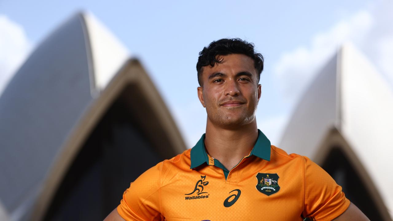 Joseph-Aukuso Suaalii poses has been a star recruit for the Wallabies