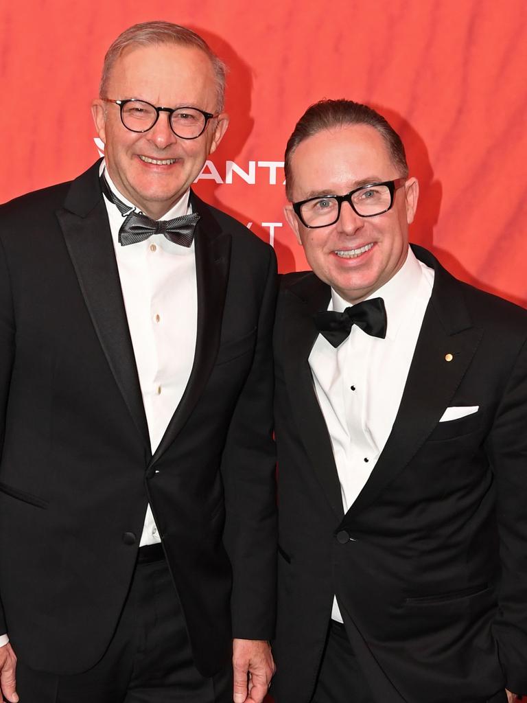 Prime Minister Anthony Albanese with former Qantas CEO Alan Joyce. Picture: James D. Morgan/Getty Images